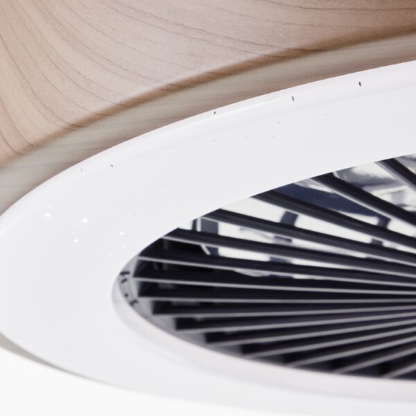 Brilliant G60060/09 Stmívatelné LED svítidlo SLIMLINE NATUR s reverzním VENTILÁTOREM + funkce LED