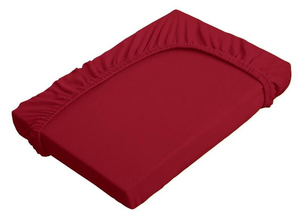Napínací prostěradlo JERSEY ELASTIC LYCRA tmavě červená výška matrace do 30 cm 90 x 200 cm