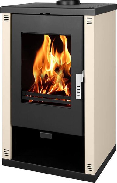 Krbová kamna Verso Theia - 9 kW | Boční panely v barvě slonoviny a moderní design