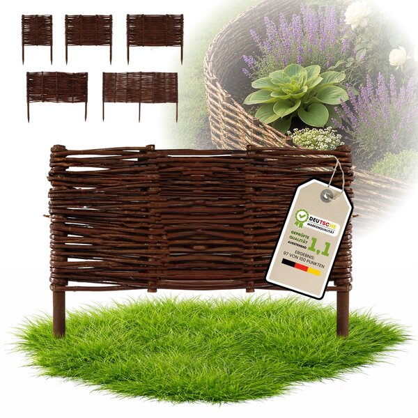 Floranica 1 kus Vrbový plot 30 cm x 40 cm – Zahradní plot z vrbového proutí Palisáda Přírodní oplocení Ohraničení záhonu