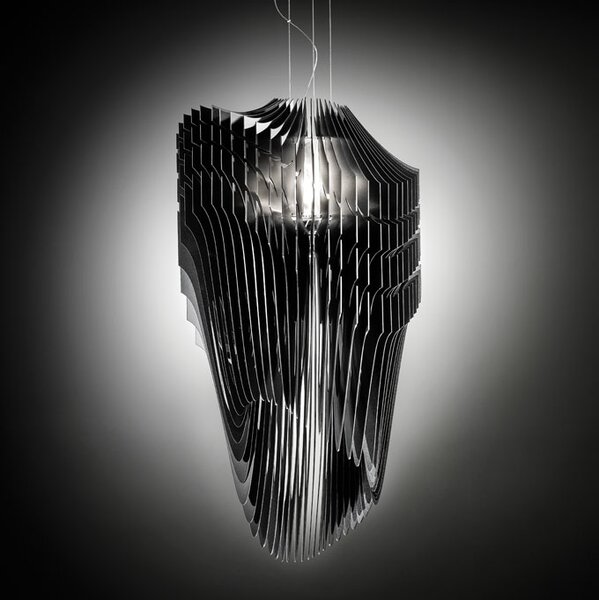 SLAMP AVISL00BKF01T00000EU Avia suspension L, černé designové svítidlo od Zaha Hadid, 4x12W E27 + 7W Spot LED PAR 20, 120cm