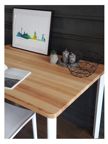 Bílý jídelní stůl se zaoblenými nohami Ragaba TRIVENTI, 120 x 80 cm