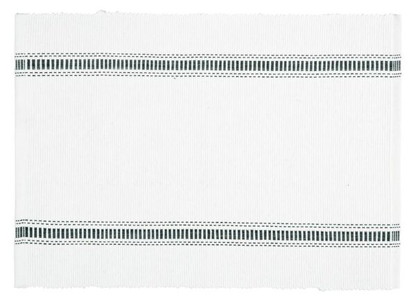 Prostírání RIB uni-pruh bílá běhoun delší strana 100-170 cm