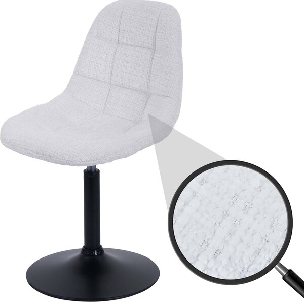 Jídelní židle HWC-A60, kuchyňská otočná židle, ocel Tkanina /textilní šenil (465 g/m²) krémová