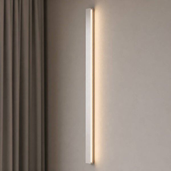 Lucande LED nástěnné světlo Kinsley, 90 cm, nikl, stmívatelné,, stmívatelný, Hliník / šedá / zinek, Obývací pokoj / jídelna, kov, Moderní