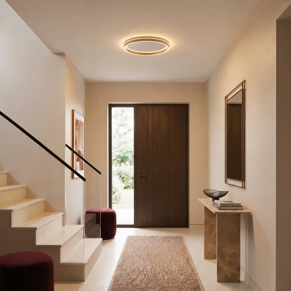 Lucande LED stropní svítidlo Rylan, mosaz, Ø 62 cm, stmívatelné s regulací, stmívatelný, Mosaz / zlato, Obývací pokoj / jídelna, kov, Moderní