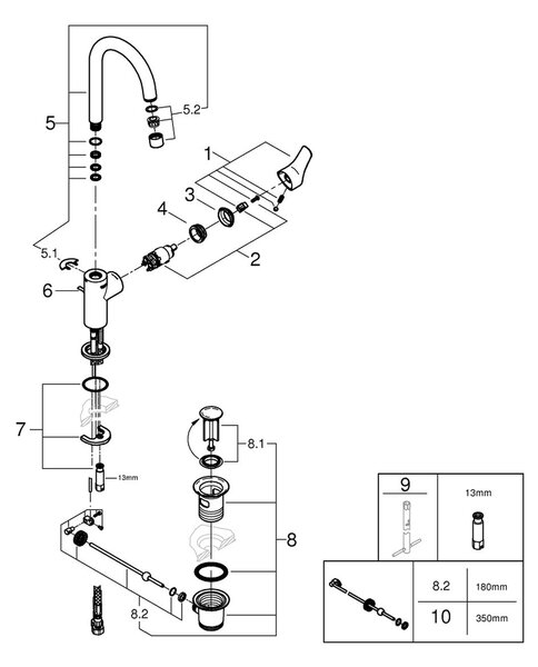 Grohe Start umyvadlová baterie stojící StarLight Chrome 24203002