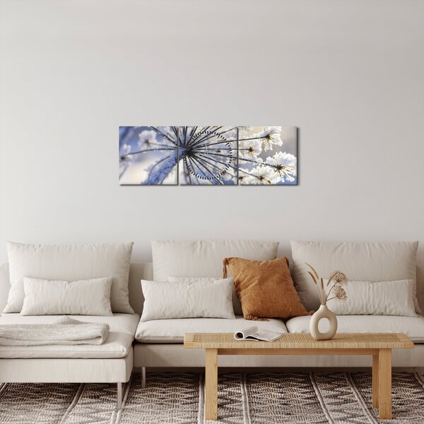 Obraz - Zmrzlý květ (s hodinami) (90x30 cm)