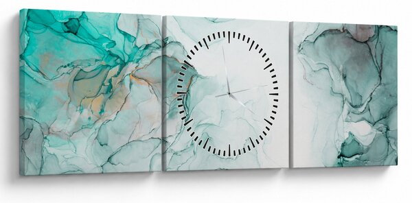 Obraz - Inkoustová abstrakce 2 (s hodinami) (90x30 cm)