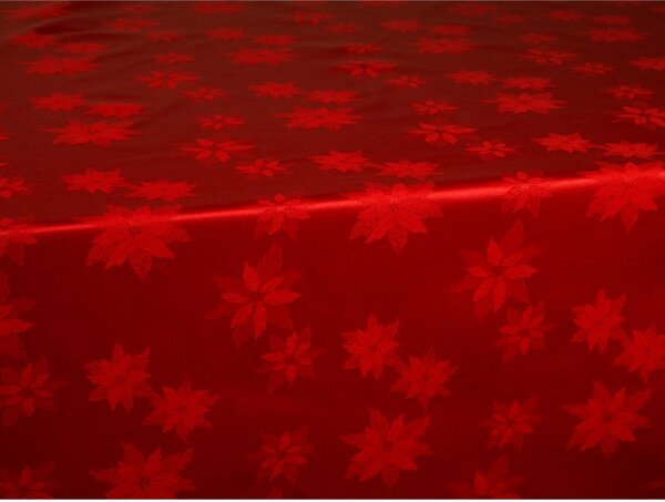 Ubrus SOLID vánoční hvězdy červená 150 x 220 cm