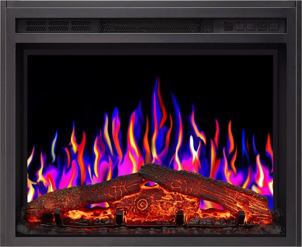 ArtiFlame Elektrický krb AF24 Multicolour Elektrický vestavný krb s topením 900/1800 W realistický 3D efekt plamene LED osvětlení Časovač Černá barva