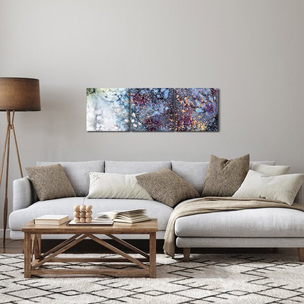 Obraz - Abstrakce (s hodinami) (90x30 cm)