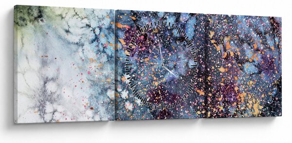 Obraz - Abstrakce (s hodinami) (90x30 cm)
