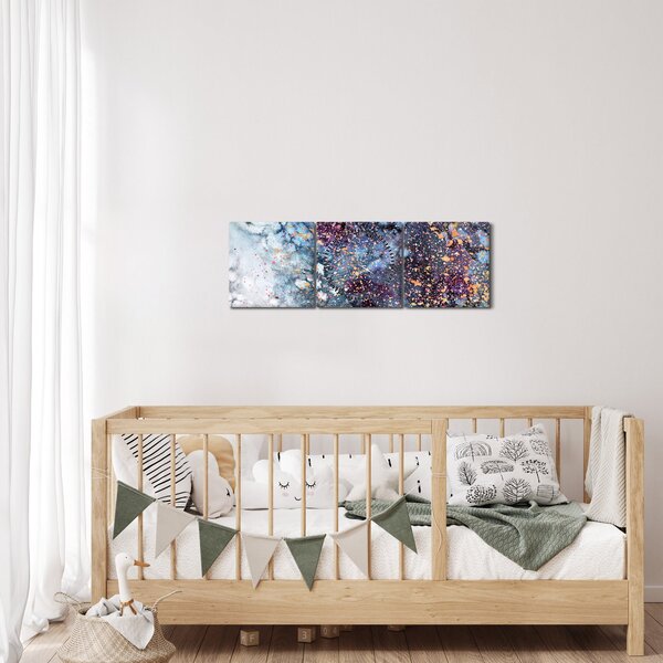 Obraz - Abstrakce (s hodinami) (90x30 cm)