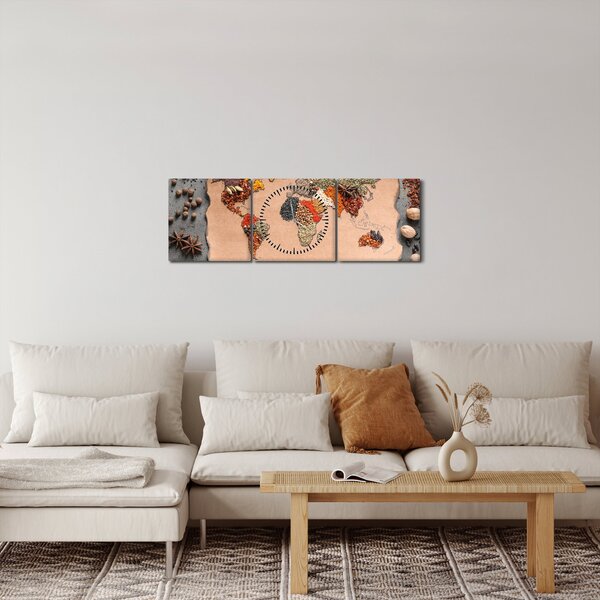 Obraz - Koření světa (s hodinami) (90x30 cm)