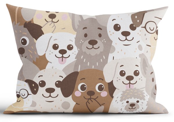 MK Lůžkoviny Bavlněný povlak na polštář Renforcé 40 x 60 cm - Psí invaze