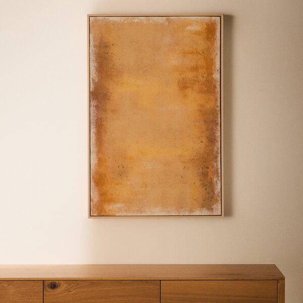 Kave Home Žlutý abstraktní obraz Selnar 90 x 60 cm