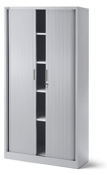 Plechová skříň se žaluziovými dveřmi DAMIAN, 900 x 1850 x 450 mm, šedá
