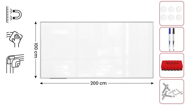 ALLboards PREMIUM EX2010 magnetická tabule 200 x 100 cm