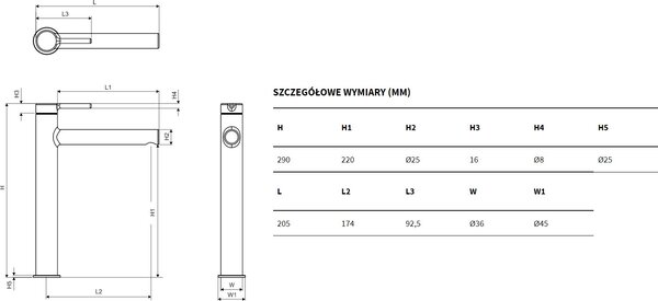 Excellent Pi umyvadlová baterie stojící bílá AREX.1202WH