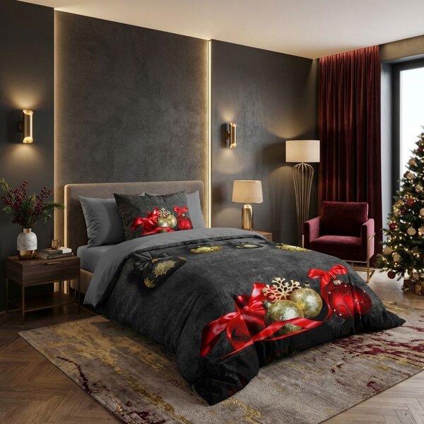 Kvalitex bavlna povlečení Vánoční koule 3D 140x200 70x90 1x 140/200, 1x 70/90cm