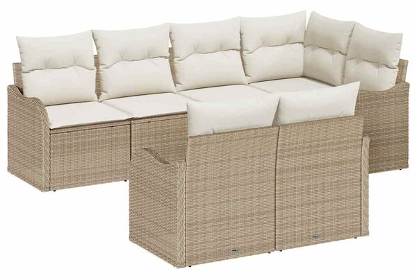 Sada zahradních pohovek 7 ks Béžová polyratan 3345741