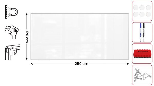 ALLboards PREMIUM EX2512 magnetická tabule 250 x 120 cm