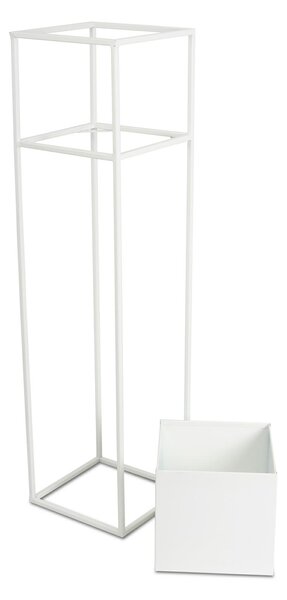 KOVOVÝ KVĚTINÁČ SE STOJÁNEM PLAIN 90X24 CM BÍLÁ