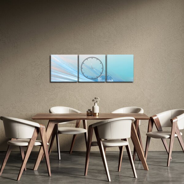 Obraz - Modrá kapka (s hodinami) (90x30 cm)
