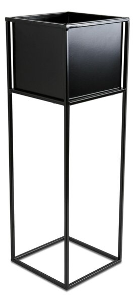 KOVOVÝ KVĚTINÁČ SE STOJÁNEM PLAIN 70X24 CM ČERNÁ