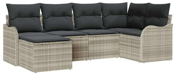 Sada zahradních pohovek 6 pcs Světle šedá Poly ratan 3345772