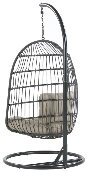 Závěsné křeslo se stojanem ALLERA Kov Černá
