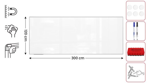 ALLboards PREMIUM EX3012 magnetická tabule 300 x 120 cm