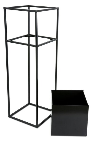 KOVOVÝ KVĚTINÁČ SE STOJÁNEM PLAIN 70X24 CM ČERNÁ