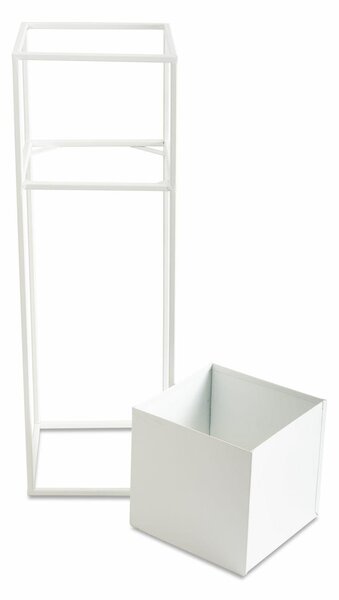 KOVOVÝ KVĚTINÁČ SE STOJÁNEM PLAIN 70X24 CM BÍLÁ
