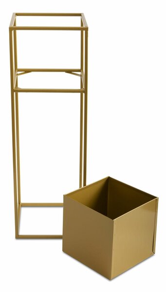 KOVOVÝ KVĚTINÁČ SE STOJÁNEM PLAIN 70X24 CM ZLATÁ