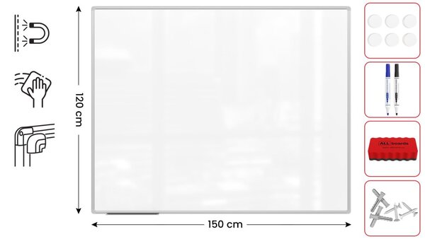 ALLboards PREMIUM EX1512 magnetická tabule 150 x 120 cm