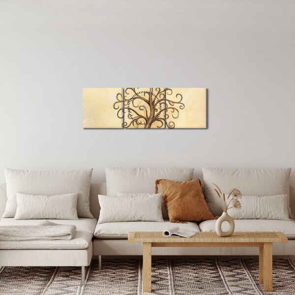 Obraz - Strom života (s hodinami) (90x30 cm)