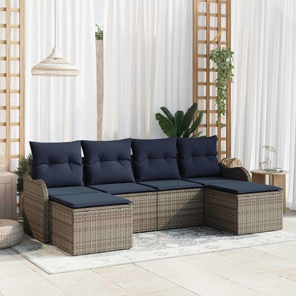 Set pohovek 6 ks Šedá Polyester 3345815