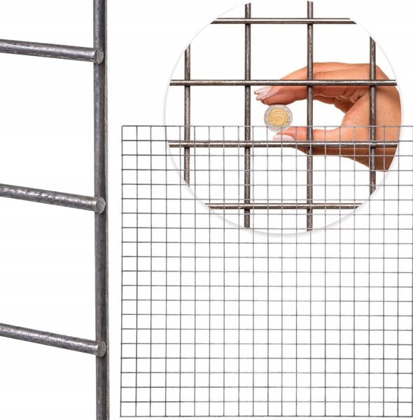 Plot z pletiva – plot z opletených drátů – ocelová mříž – rozměry 1000x1000 mm – velikost očka 50x50 mm – průměr drátu 3 mm – hmotnost 2,2 kg