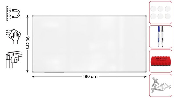 ALLboards PREMIUM EX1810 magnetická tabule 180 x 100 cm