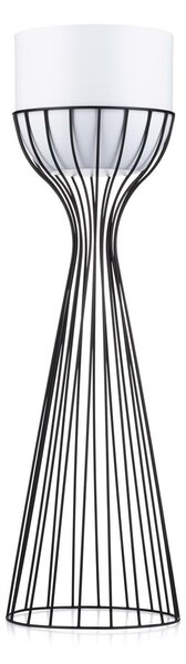KOVOVÝ KVĚTINÁČ SE STOJÁNEM GLAM 68X20 CM BÍLÁ/ČERNÁ
