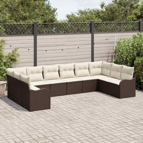 Sada zahradních pohovek Hnědá 344 x 177,5 x 85 cm polyratan 3345878