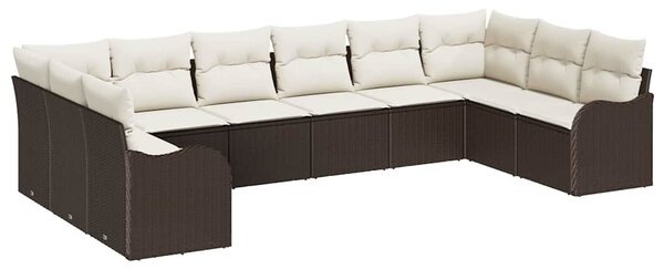 Sada zahradních pohovek Hnědá 344 x 177,5 x 85 cm polyratan 3345878