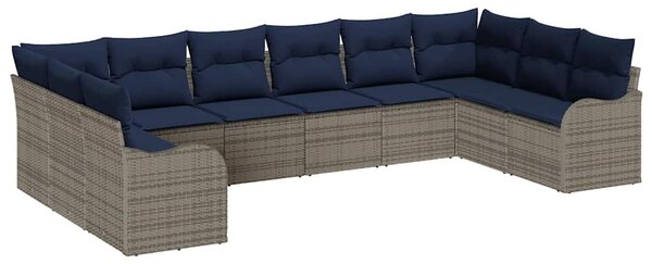 Set pohovek 10 ks Šedá Polyester 3345885