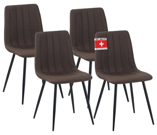 Albatros Jídelní židle sada 4 židlí GARDA hnědá - pohodlná čalouněná židle pro moderní a stylový design u jídelního stolu - židle do kuchyně nebo jídelny s vysokou nosností až 110 kg