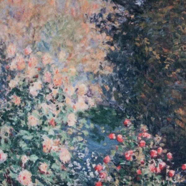 Povlak ART VELVET monet-zahrada modrozelená 45 x 45 cm
