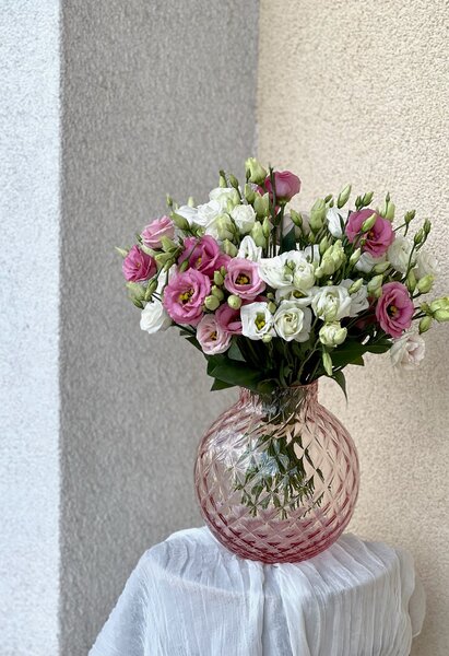 Skloglass Váza DAHLIA 200mm Růžová Barvy: Růžová