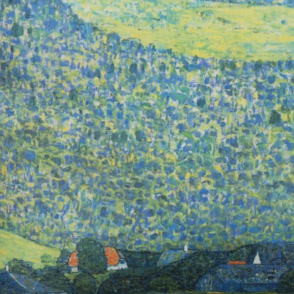 Povlak ART VELVET klimt-jezero modrozelená 45 x 45 cm