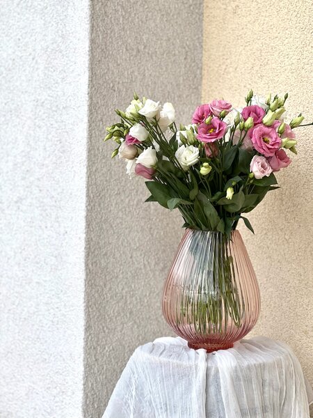 Skloglass Váza SAKURA Růžová Barva: Růžová